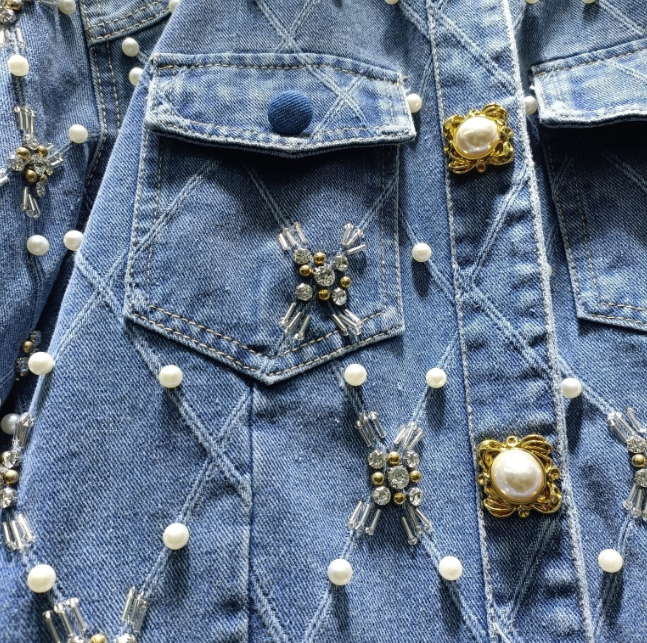 Women's Denim Jacket O-neck