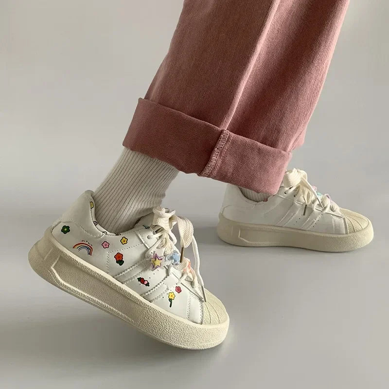 Spring Sports Running White Chunky Sneakers Women