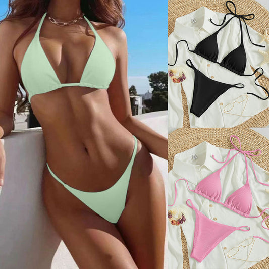 Hanging neck tie bikini