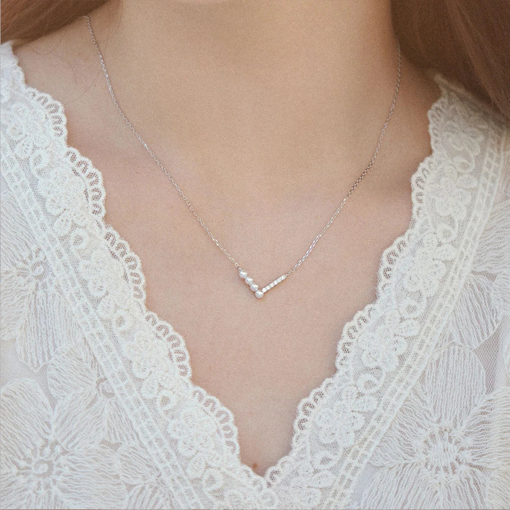 Silver Necklace French Light Luxury