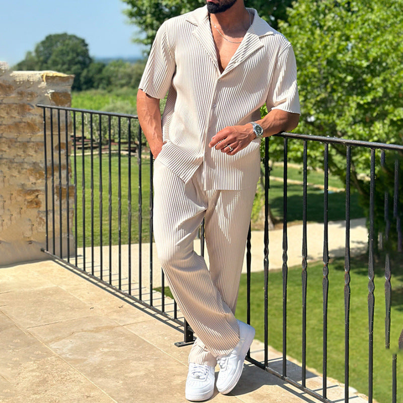 Spring Solid Color Sports Men's Set
