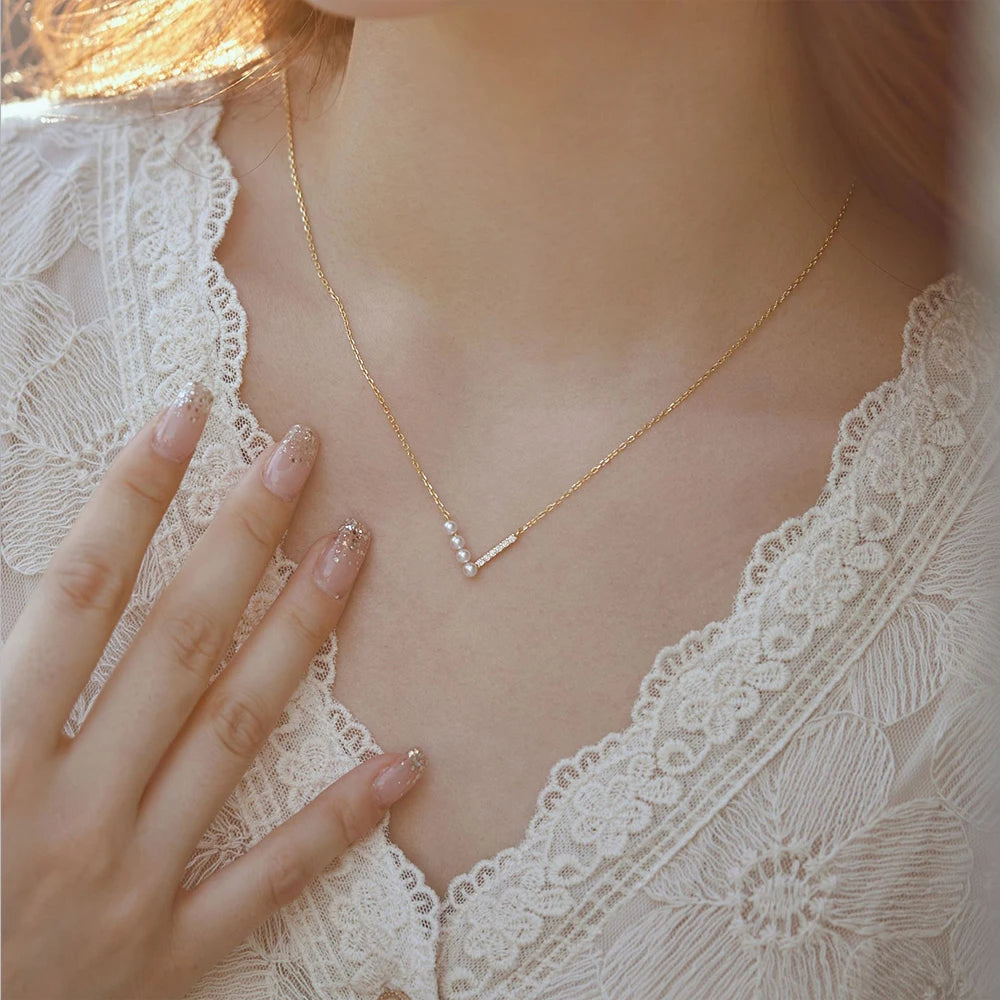 Silver Necklace French Light Luxury