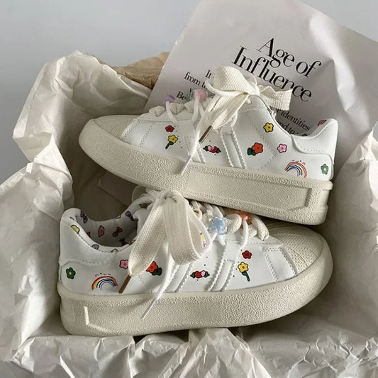 Spring Sports Running White Chunky Sneakers Women