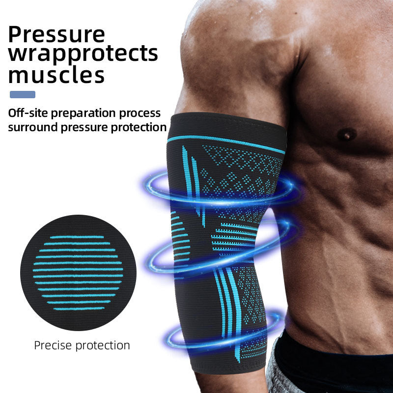 Sports elbow protection with four-way elastic