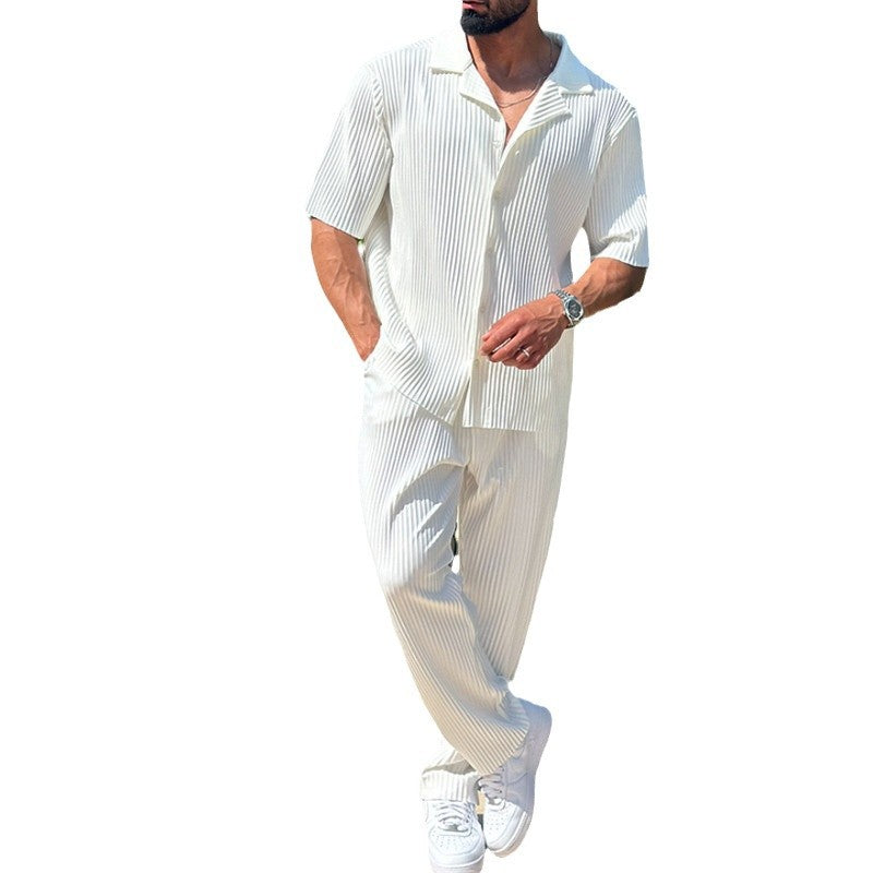 Spring Solid Color Sports Men's Set