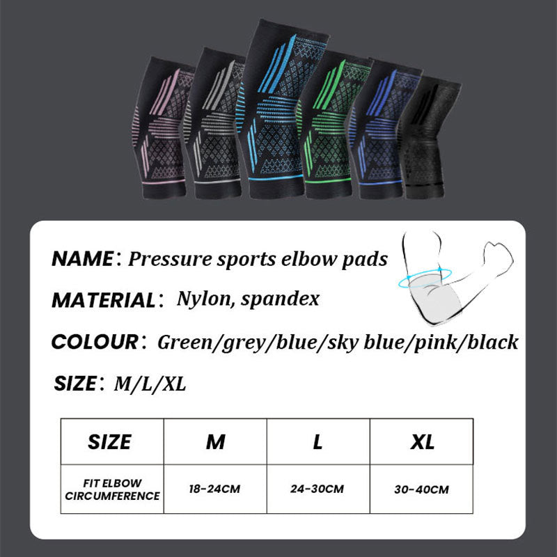 Sports elbow protection with four-way elastic