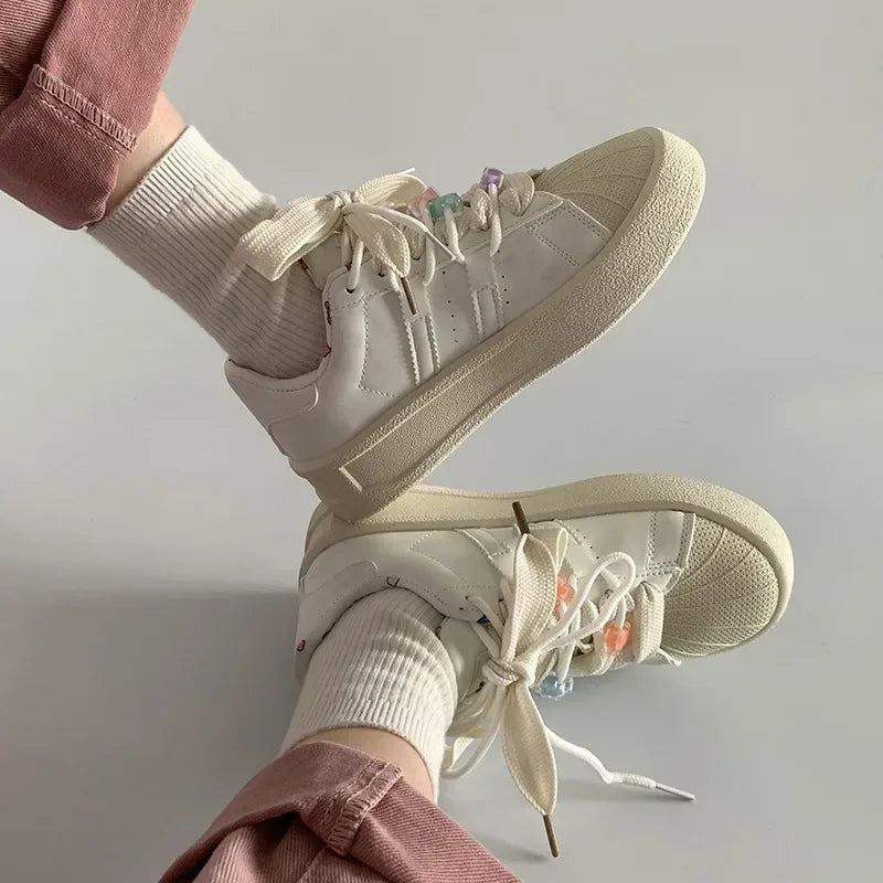 Spring Sports Running White Chunky Sneakers Women