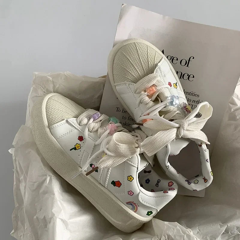 Spring Sports Running White Chunky Sneakers Women