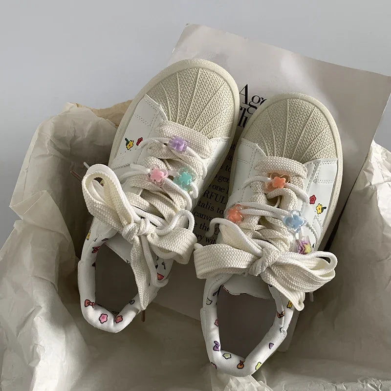 Spring Sports Running White Chunky Sneakers Women