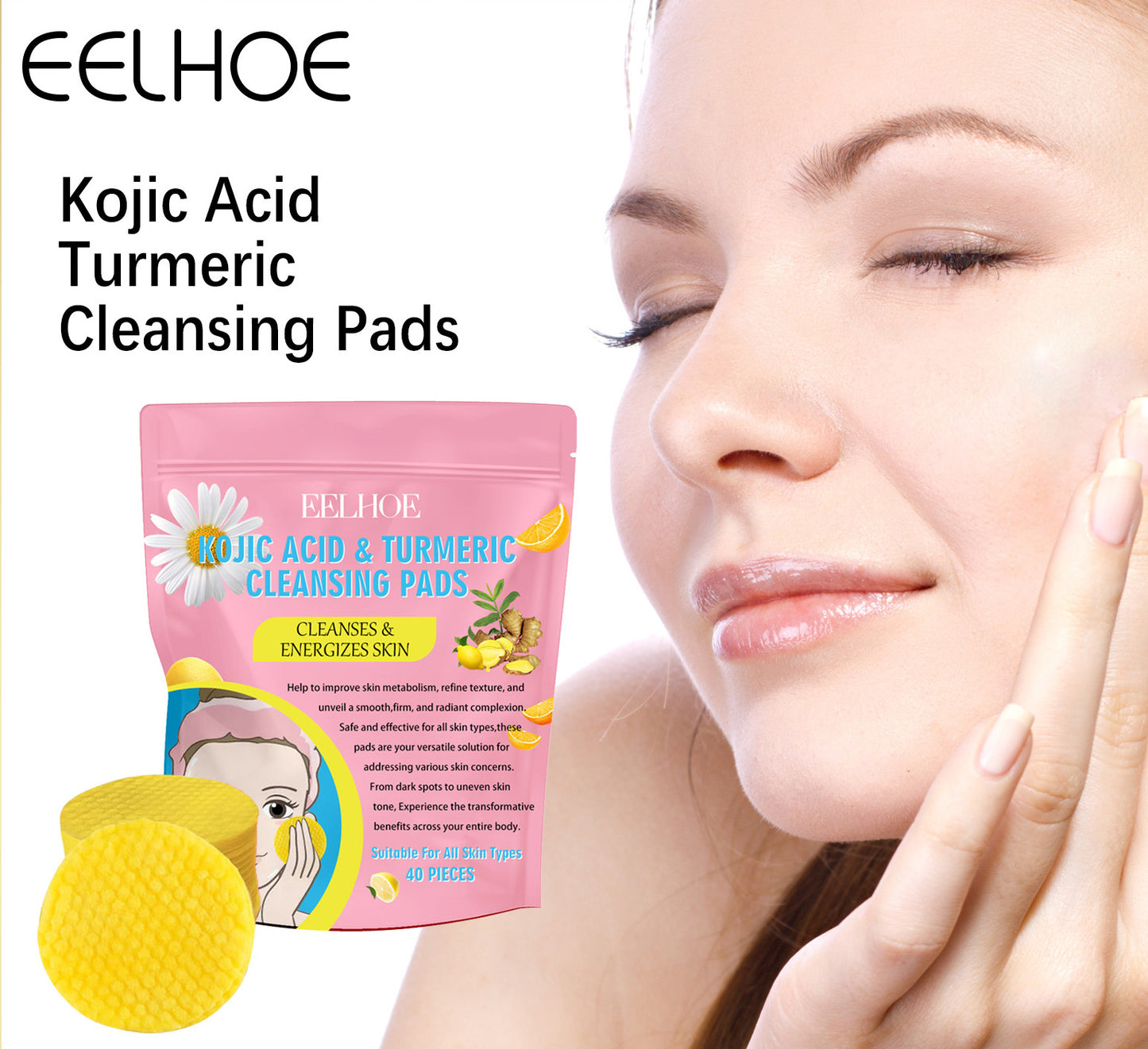 Turmeric Kojic Acid Cleansing Pads Exfoliating