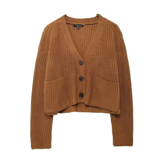 New Fashionable Simple Versatile Pocket Knitted Jacket