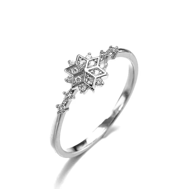 Silver Snowflake Ring Gold