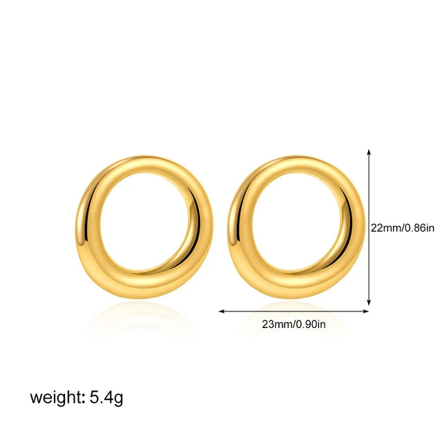 Drop Earrings Gold Plated PVD Chunky