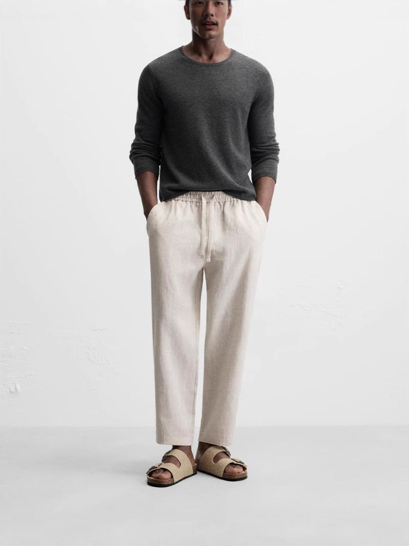 Summer Men's Cotton Linen Casual Trousers