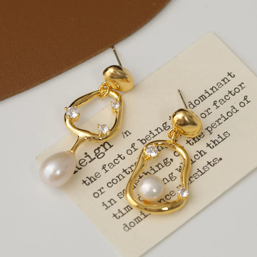 pearl earrings with personalized retro