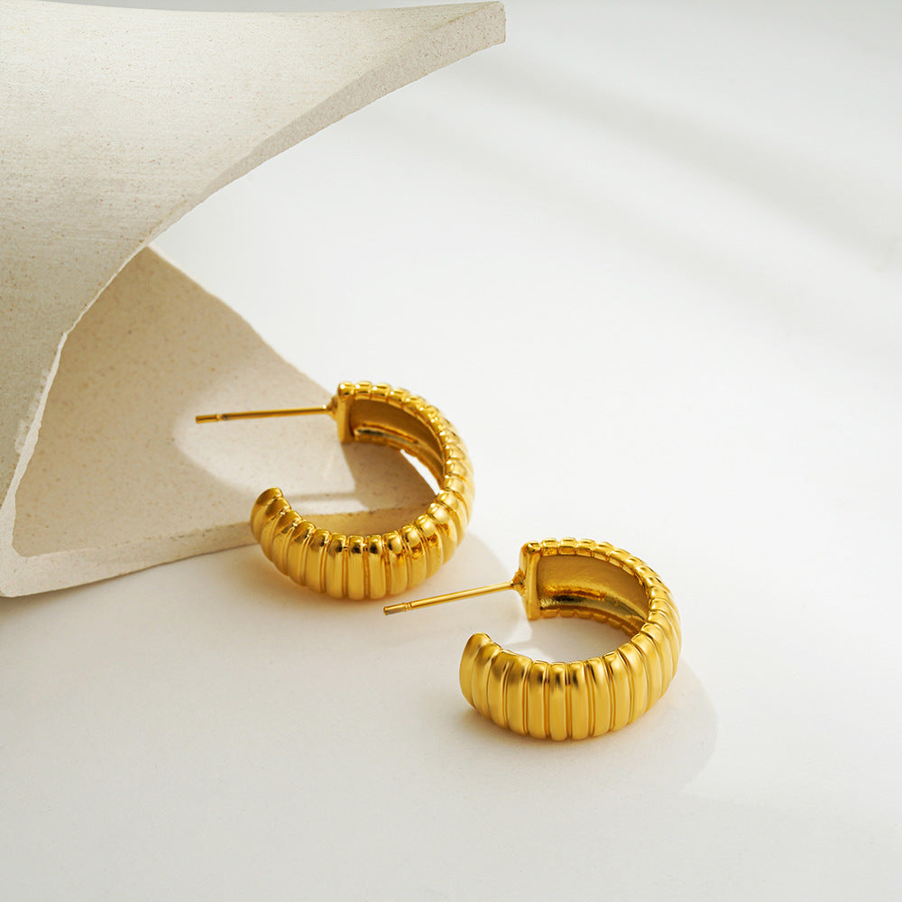 Drop Earrings Gold Plated PVD Chunky