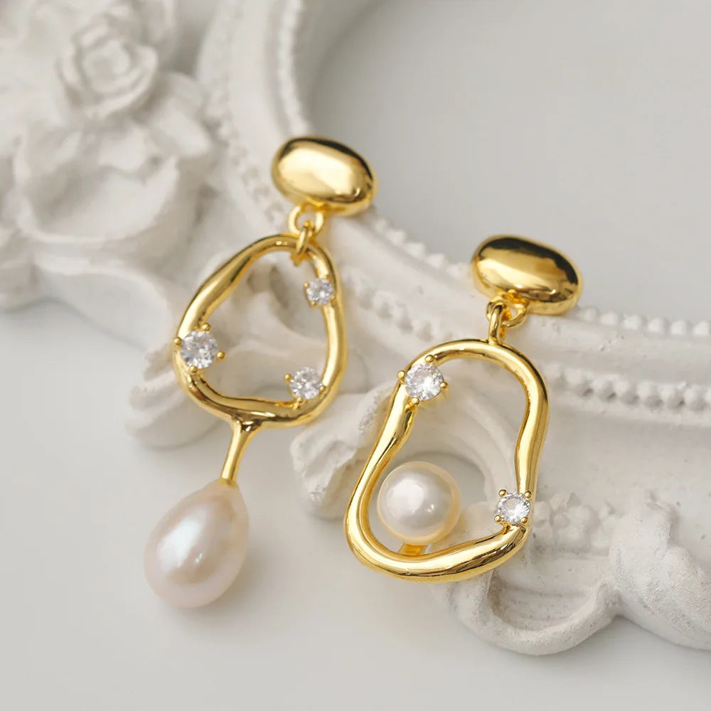 pearl earrings with personalized retro