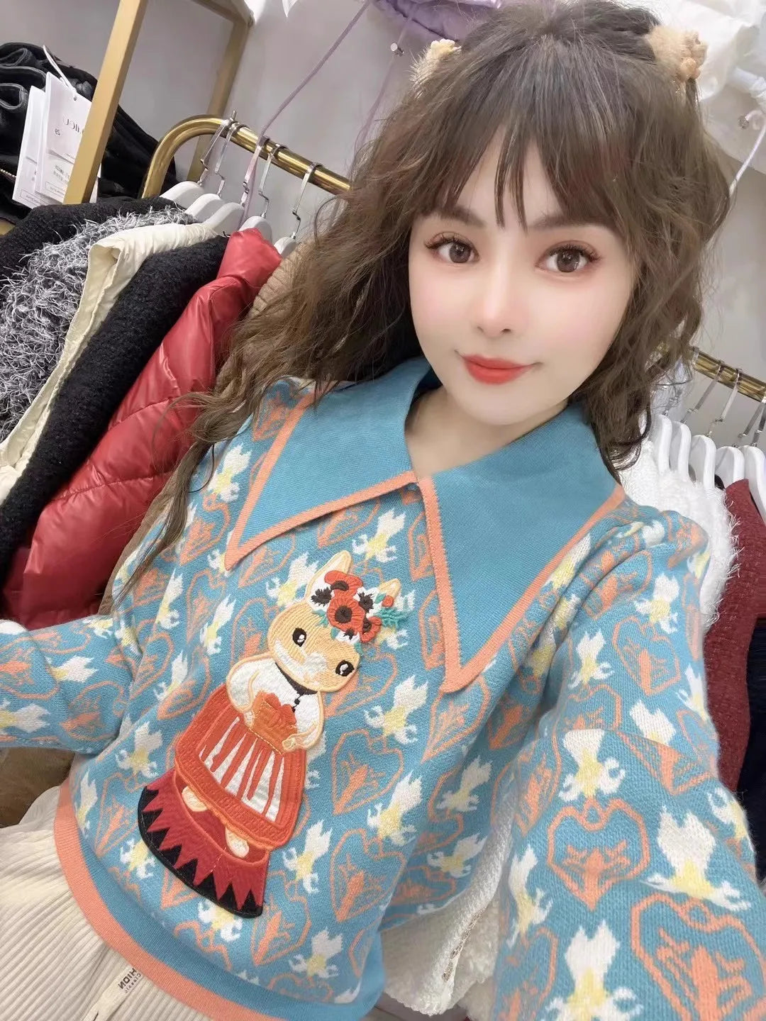 Jacquard Knit Sweater Women