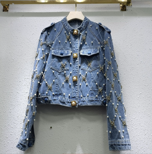 Women's Denim Jacket O-neck