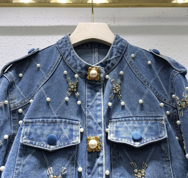 Women's Denim Jacket O-neck