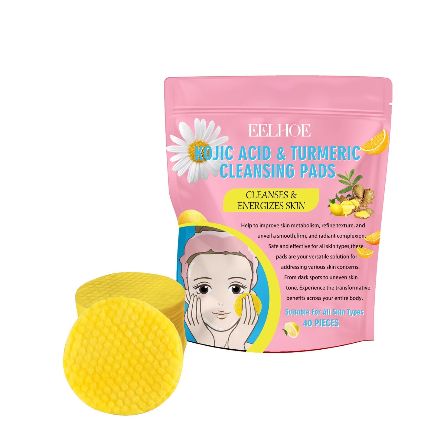 Turmeric Kojic Acid Cleansing Pads Exfoliating