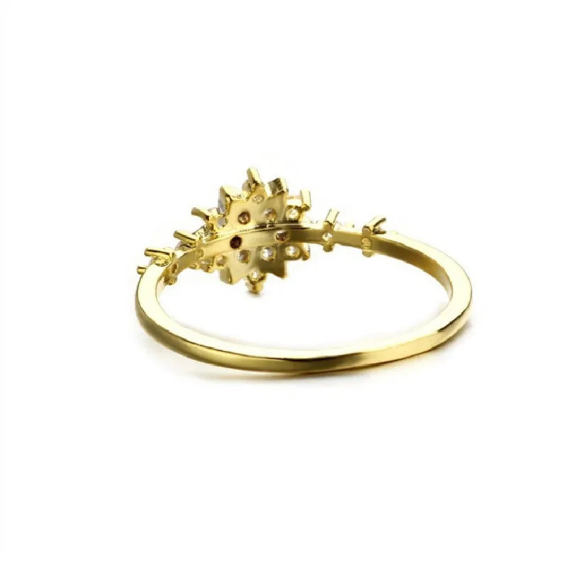 Silver Snowflake Ring Gold