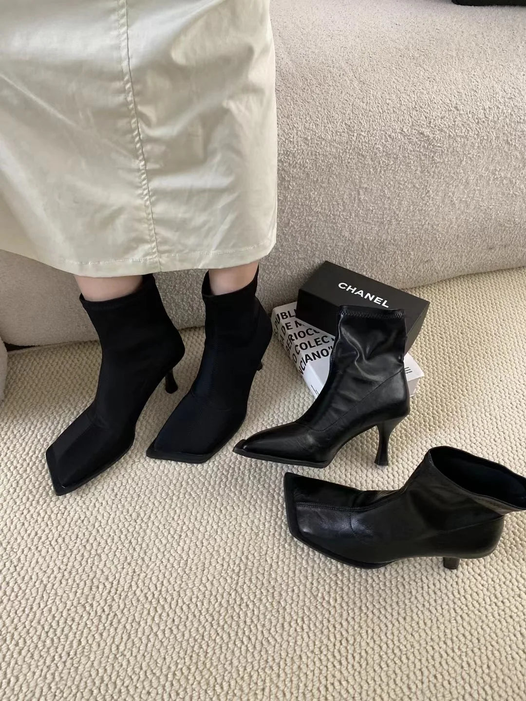 Square Toe Women Ankle Boots