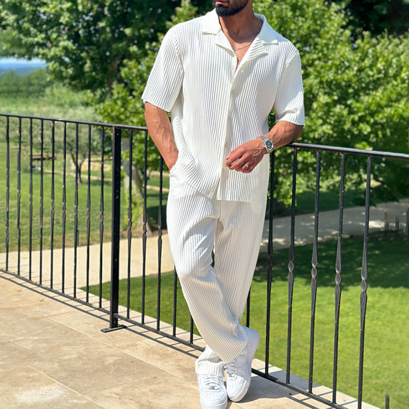Spring Solid Color Sports Men's Set