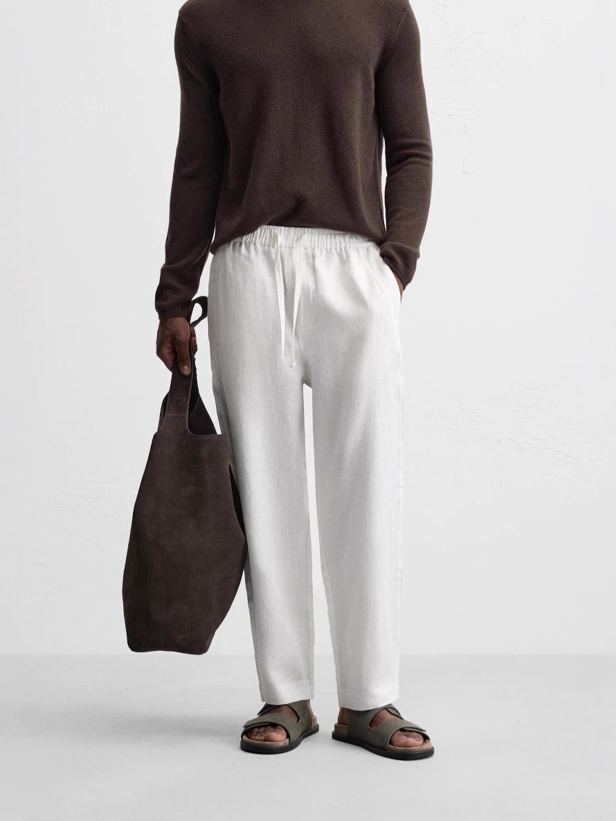 Summer Men's Cotton Linen Casual Trousers