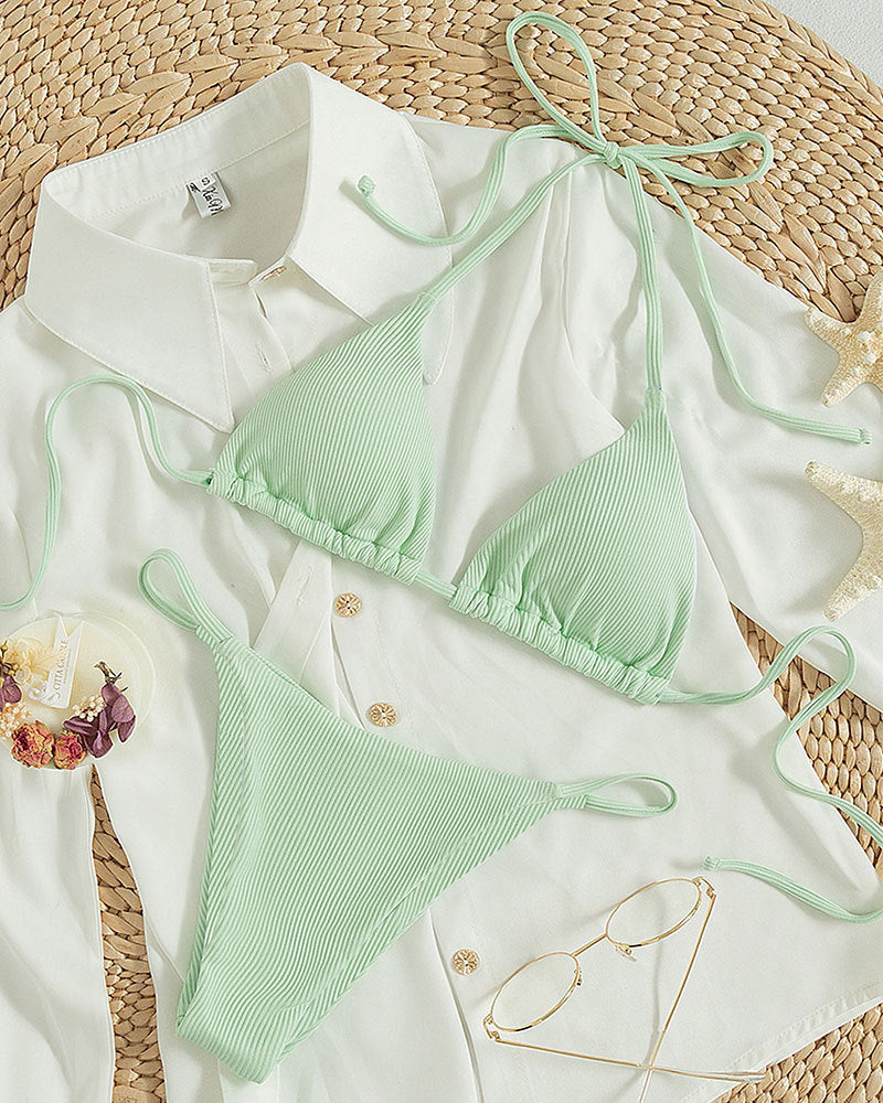 Hanging neck tie bikini